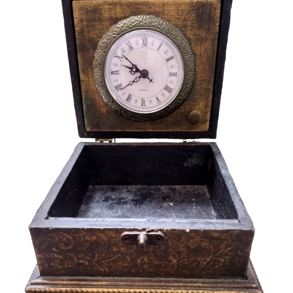 Mantel‎ Clock/Jewelry Box - Picture 1 of 12